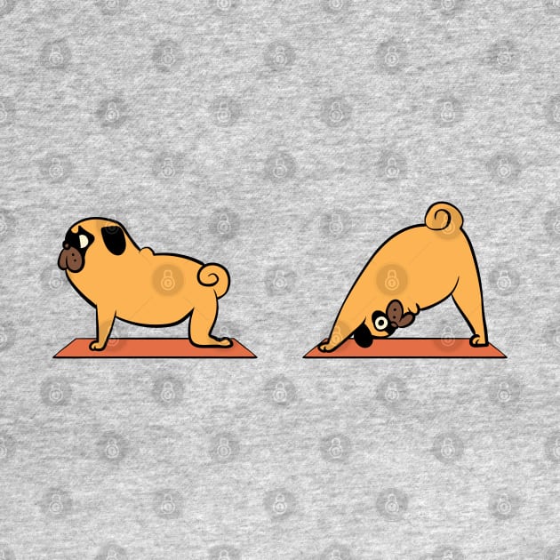 Pug Downward Dog by huebucket